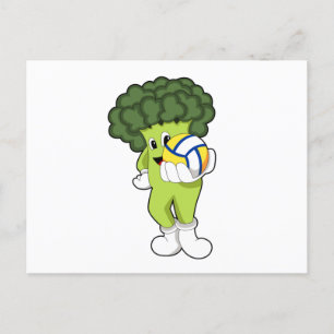 Carte Postale Brocoli aux sports de volleyball