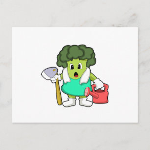 Carte Postale Brocoli en cultivateur avec arrosoir