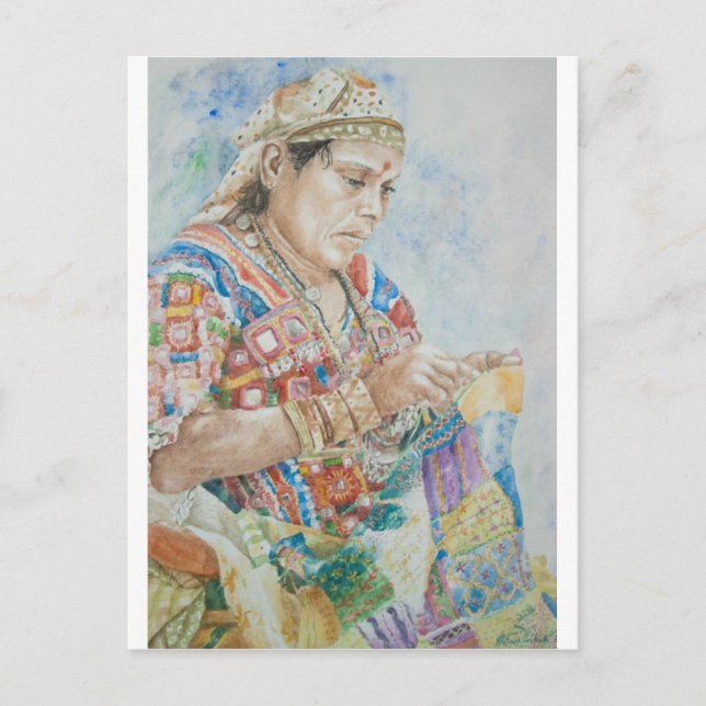 Carte Postale Broder la surface composée (Devant)