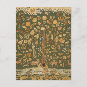 Carte Postale Broderie Anglaise Antique sur Canevas : Arbre de V