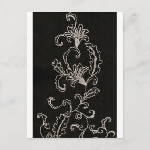 Carte Postale Broderie Noir et Blanc