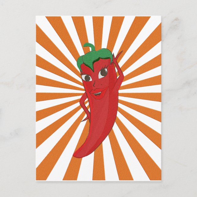 Carte Postale Broderie Red Hot Pepper Diva Faux (Devant)