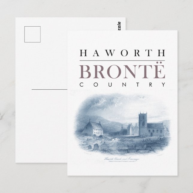 Carte Postale Bronte Country avec Haworth Church et Parsonage (Devant / Derrière)