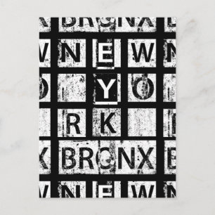 Carte Postale Bronx New York   Typographie de Grunge