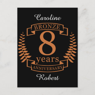 Carte Postale Bronze huitième anniversaire mariage 8 ans