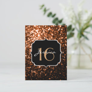 Carte Postale Bronze orange marron cuivre faux scintillements Sw