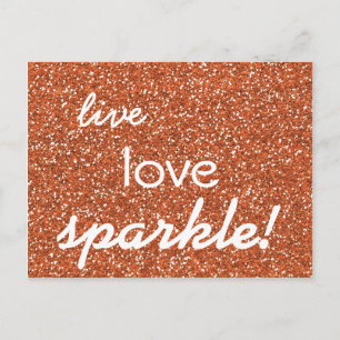 Carte Postale Bronze parties scintillant Live Love Sparkle