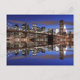 Carte Postale Brooklyn Bridge À La Nuit, New York City