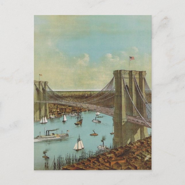 Carte postale Brooklyn Bridge Color (Devant)