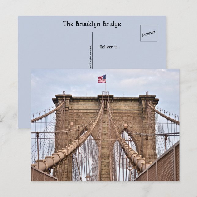 Carte postale Brooklyn Bridge New York Amérique (Devant / Derrière)
