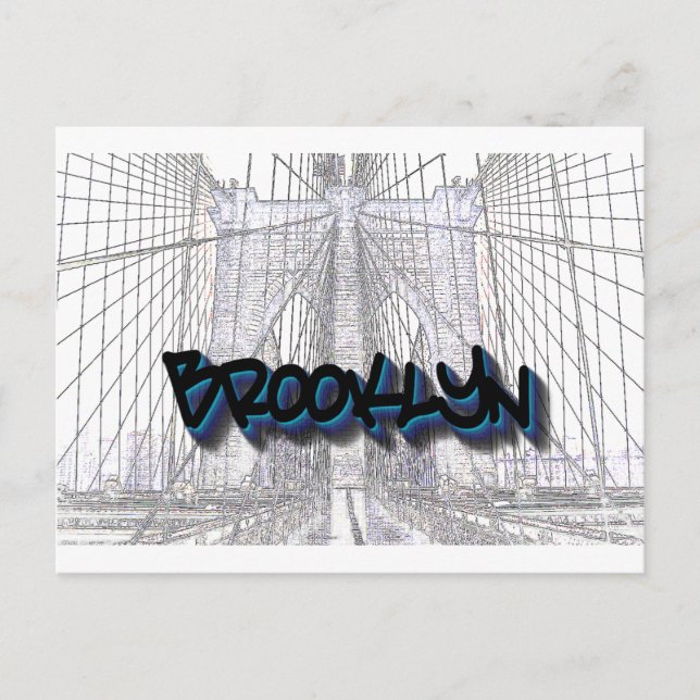 Carte Postale Brooklyn Bridge, New York Graffiti, Street Art (Devant)