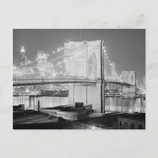 Carte Postale Brooklyn Bridge noir et blanc (Devant)