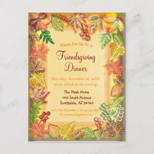 Carte Postale Brosse de feuillage d'automne pour Thanksgiving