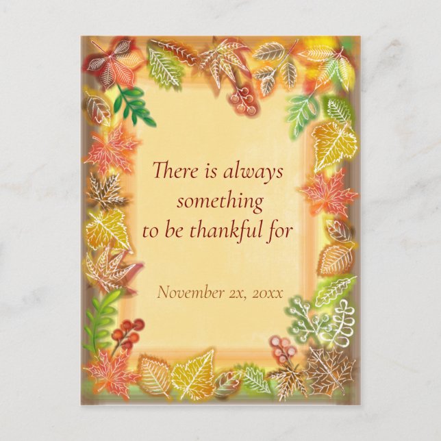 Carte Postale Brosse de feuillage d'automne pour Thanksgiving (Devant)