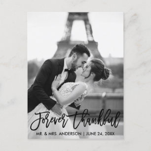 Carte Postale Brosse de script de mariage photo moderne pour tou