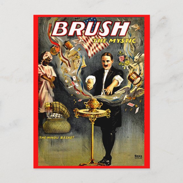 Carte Postale Brosse l'affiche du magicien mystique (Devant)