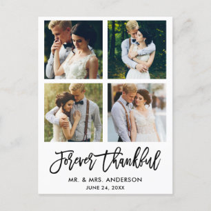 Carte Postale Brosse Script Forever Merci pour le Mariage 4 Phot