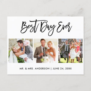 Carte Postale Brosse Script Meilleur Jour Jamais Mariage 3 Photo