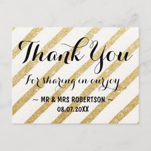 Carte Postale Brosses modernes rayures or merci