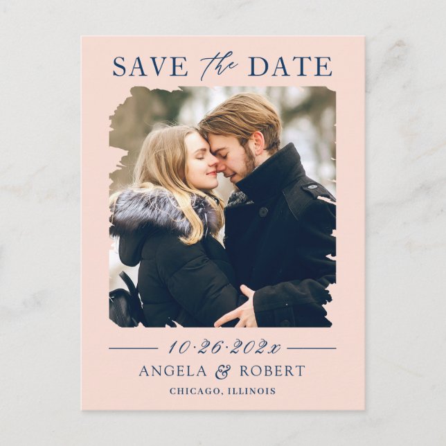 Carte Postale Broussailler Brush Stroke Photo Frame Enregistrer  (Devant)