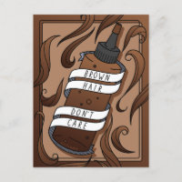 Brown Cheveux Drôle Cartoon Tatouage Bouteille