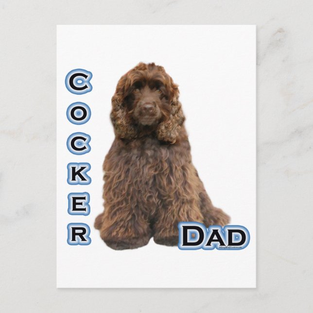 Carte Postale Brown Cocker Spaniel Papa 4 (Devant)
