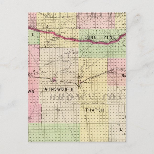 Carte Postale Brown et comté de Keya Paha, Nebraska (Devant)