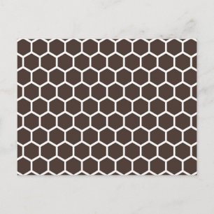Carte Postale Brown Retro coloré moderne Honeycomb Motif