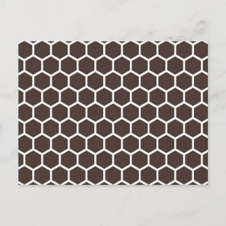 Carte Postale Brown Retro coloré moderne Honeycomb Motif