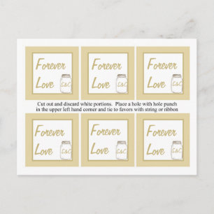 Carte Postale Brown/Tan Mason Jar Wedding Favor Tags
