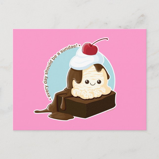 Carte Postale Brownie Sundae (Devant)