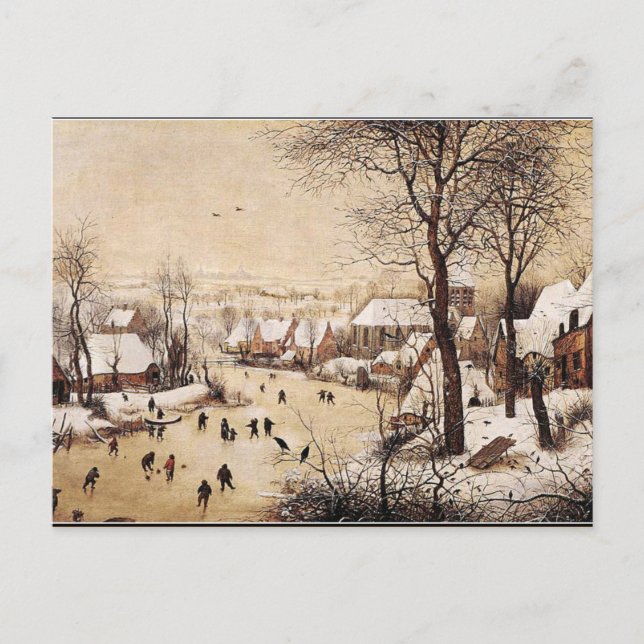 Carte Postale Bruegel l'Ancien - Paysage hivernal avec patineurs (Devant)