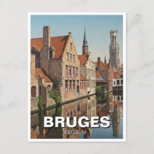 Carte Postale Bruges Belgique Travel Souvenir Vintage