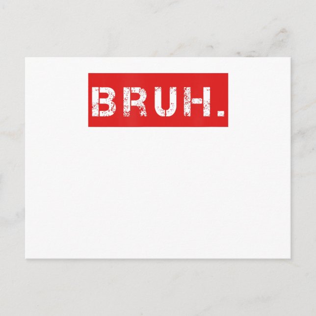 Carte Postale Bruh drôle de mème disant frère salutation cadeau  (Devant)