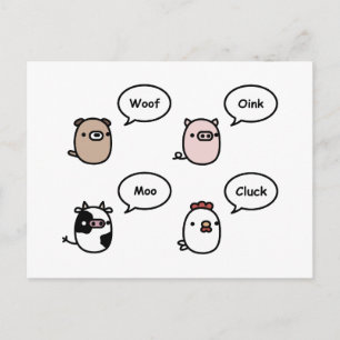 Carte Postale Bruits animaux