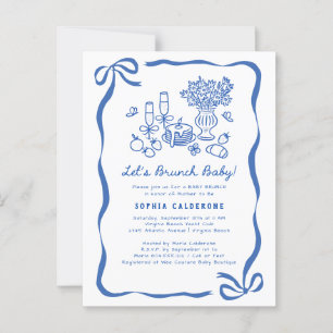 Carte Postale Brunch Baby shower à main levée Whimsical