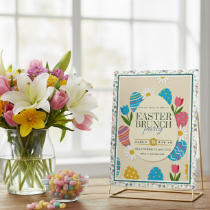 Carte Postale Brunch de Pâques moderne   Jardin printanier de Pâ