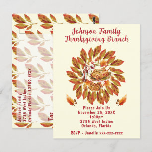 Carte Postale Brunch Thanksgiving en famille