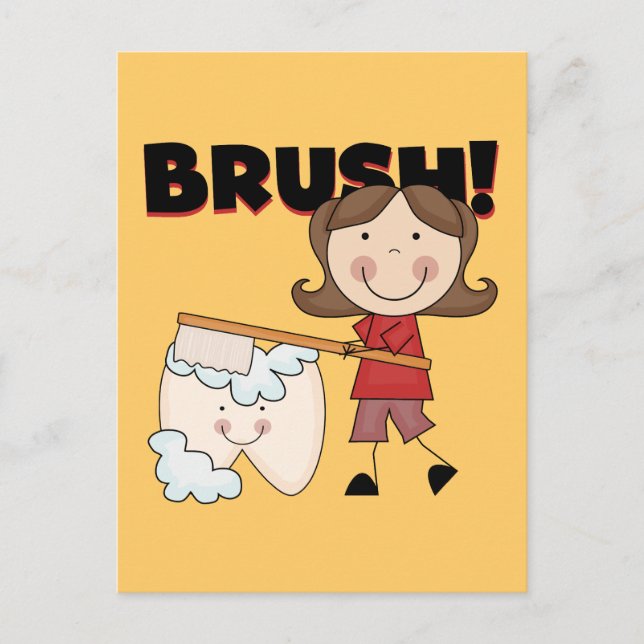 Carte Postale BRUSH - Girl With Tooth Tshirts and Gifts (Devant)