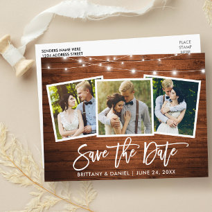Carte Postale Brush Script Wood Lights 3 Photo Enregistrer La Da