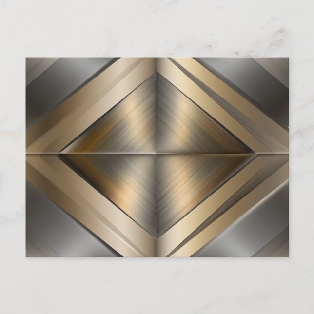 Carte Postale Brushed Metallic Geometric Diamond Pattern (Devant)