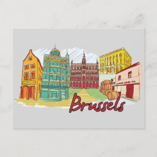 Carte Postale Bruxelles, Belgique Célèbre Ville