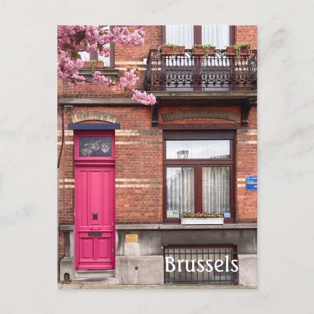 Carte Postale Bruxelles Belgique Portes roses (Devant)