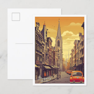 Carte Postale Bruxelles Belgique Vintage voyage d'art