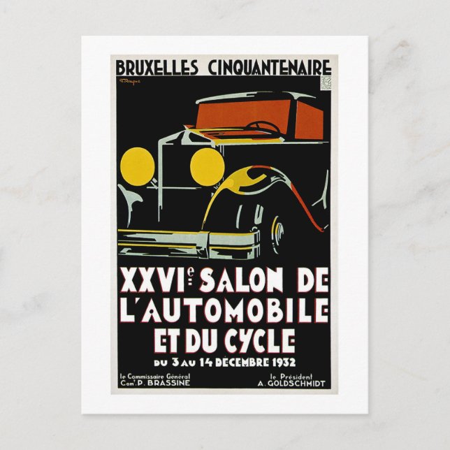 Carte Postale Bruxelles Cinquantenaire XXVI Salon de l'Autos (Devant)