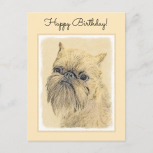 Carte Postale Bruxelles Griffon Peinture - Cute Original Chien A