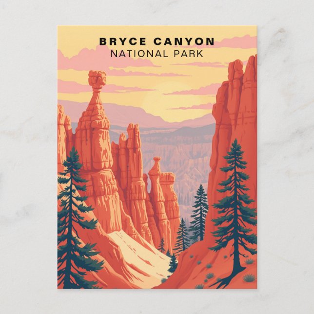 Carte Postale Bryce Canyon National Park Retro USA (Devant)