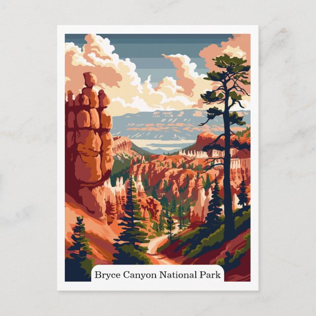 Carte Postale Bryce Canyon National Park, Utah Travel Vintage (Devant)