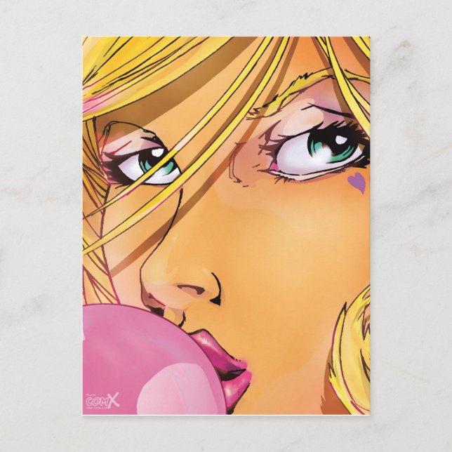 Carte Postale Bubble Girl - Coupé (Devant)