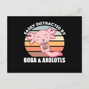 Carte Postale Bubble Thé Axolotl Chocolat Sweet Animaux Boba